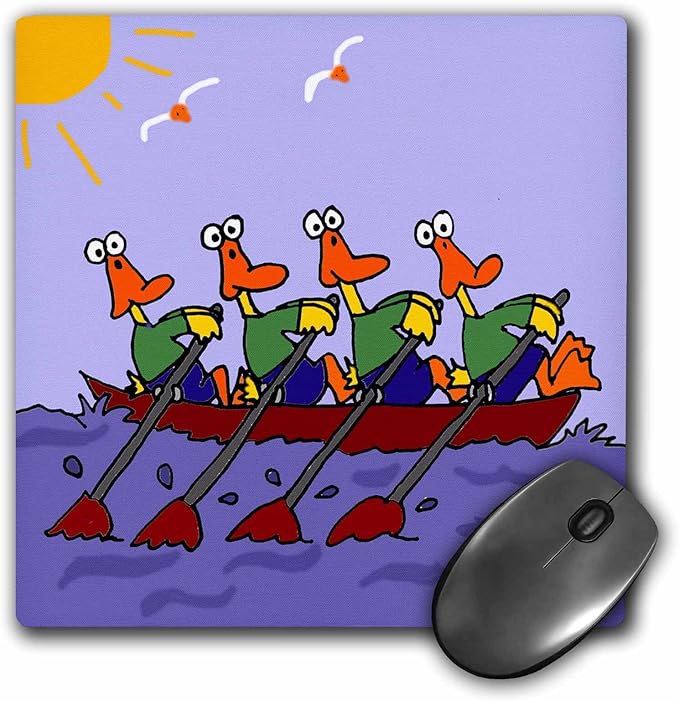 3d 玫瑰哑光鼠标垫 - 8 x 8 funny ducks in a row boat cartoon 8 x